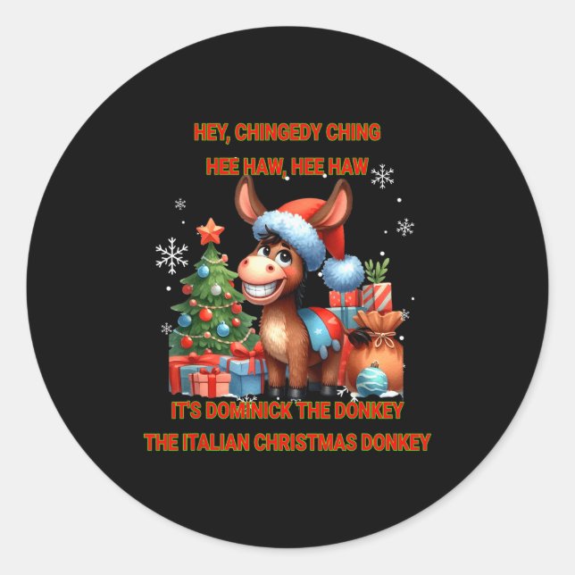 Pegatina Redonda Funny Christmas Italian Christmas Dominick The  (Anverso)