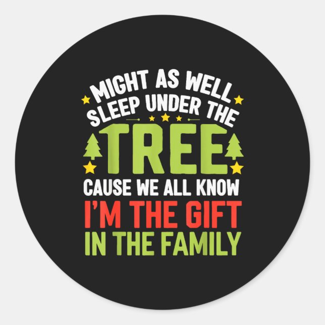 Pegatina Redonda Funny Christmas Kids Mens Christmas Pajamas Women  (Anverso)