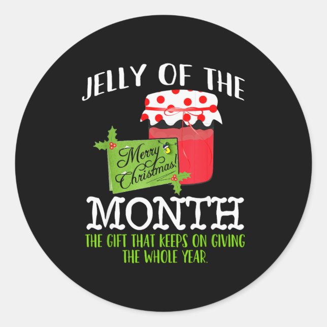 Pegatina Redonda Funny Christmas Shirt - Jelly Of The Month Club T  (Anverso)