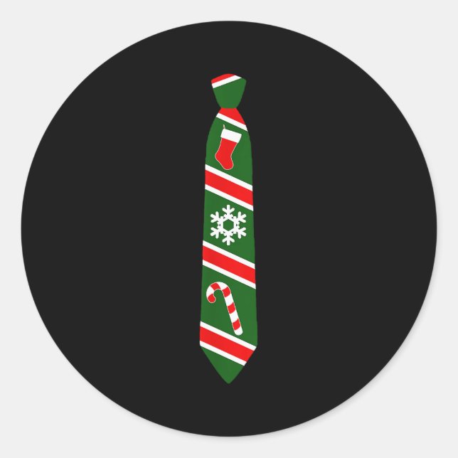 Pegatina Redonda Funny Christmas Tie - Holiday Tuxedo Fun Tee Desig (Anverso)