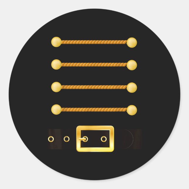 Pegatina Redonda Funny Christmas With Nutcracker Costume  (Anverso)