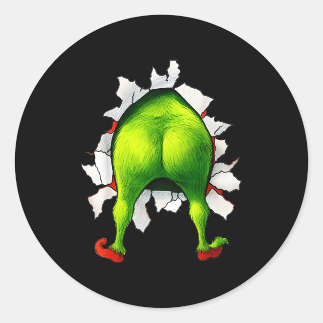 Pegatina Redonda Funny Christmas Xmas Character Matching Family Par (Anverso)