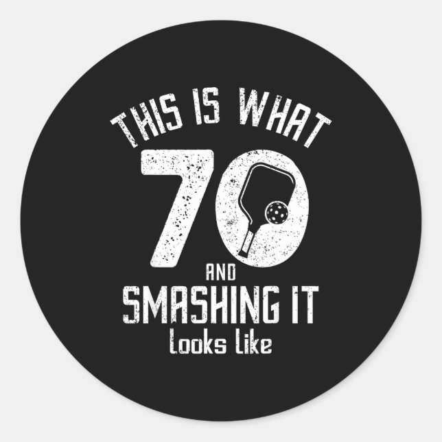 Pegatina Redonda Funny Ckleball 70th Birthday 70 Years Old Love Ckl (Anverso)