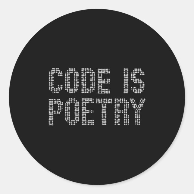 Pegatina Redonda Funny Code Is Etry Saying Quote Programer Gift  (Anverso)