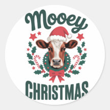 Funny Cool Cow Mooey Christmas Farm Holiday Humor