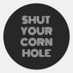 Pegatina Redonda Funny Cornhole Design Cornhole Lover