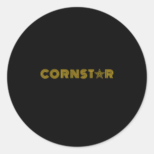 Pegatina Redonda Funny Cornhole Team Cornstar