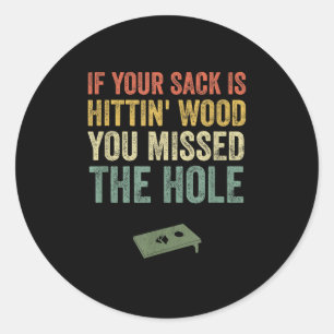 Pegatina Redonda Funny Cornhole Vintage Team Gift