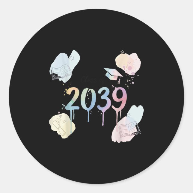 Pegatina Redonda Funny Crater Generation Cl Of 20&#;  Grow With Me  (Anverso)