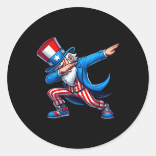 Pegatina Redonda Funny Dab Dance Dabbing Men 4 De Julio