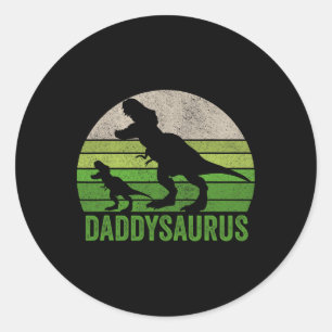 Pegatina Redonda Funny Daddy Dinosaur Daddy Funny Fathers Day Regal