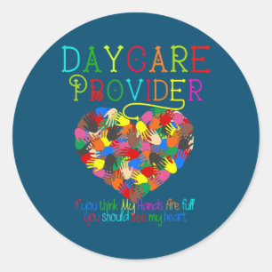 Pegatina Redonda Funny Daycare Provider Child care Teacher