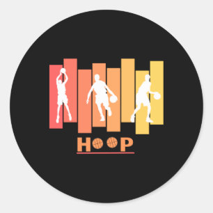 Pegatina Redonda Funny del Hoop Basketball - Naranja