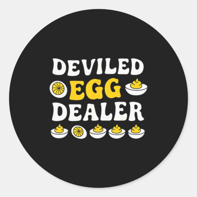Pegatina Redonda Funny Deviled Egg Er Thanksgiving  (Anverso)