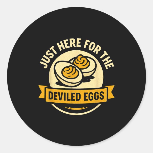 Pegatina Redonda Funny Deviled Eggs Thanksgiving Food Humor  (Anverso)