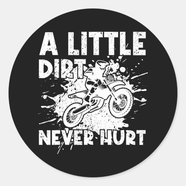 Pegatina Redonda Funny Dirt Bike Motocross Riding (Anverso)