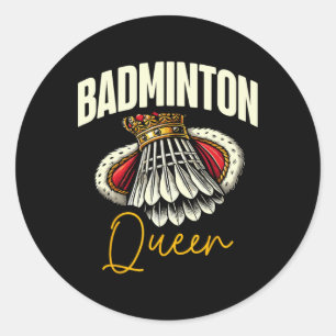 Pegatina Redonda Funny Dminton Player Love Shuttle Design 11