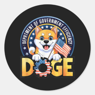 Pegatina Redonda Funny Doge Crypto Meme Departamento Del Gobierno E