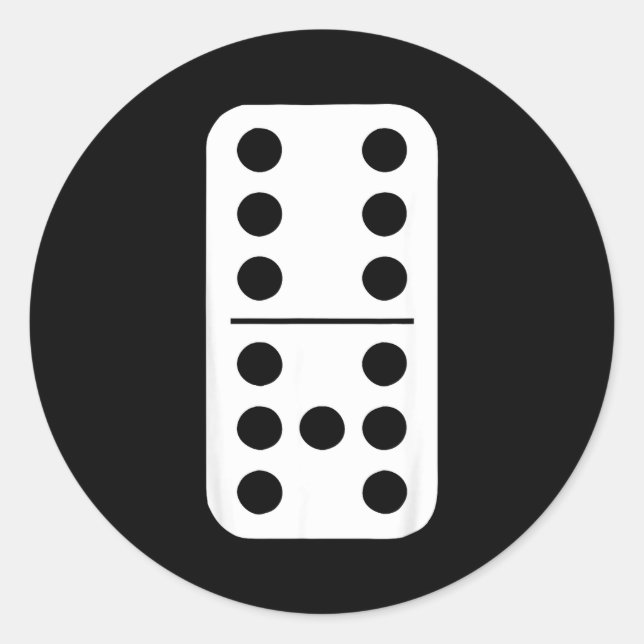 Pegatina Redonda Funny Domino Meme Six Seven Play Strategy Number H (Anverso)