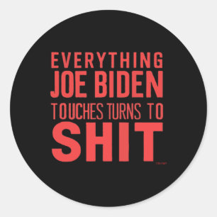 Pegatina Redonda Funny Donald Trump 2024 Todo Joe Biden Touch