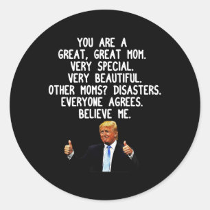 Pegatina Redonda Funny Donald Trump: Conservación de regalo mordaz 