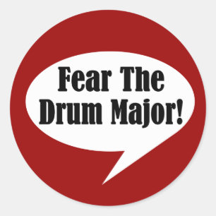 Pegatina Redonda Funny Drum Major