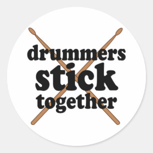 Pegatina Redonda Funny Drummer
