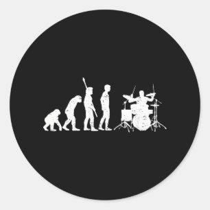 Pegatina Redonda Funny Drummer Drumming Drums Percusación I