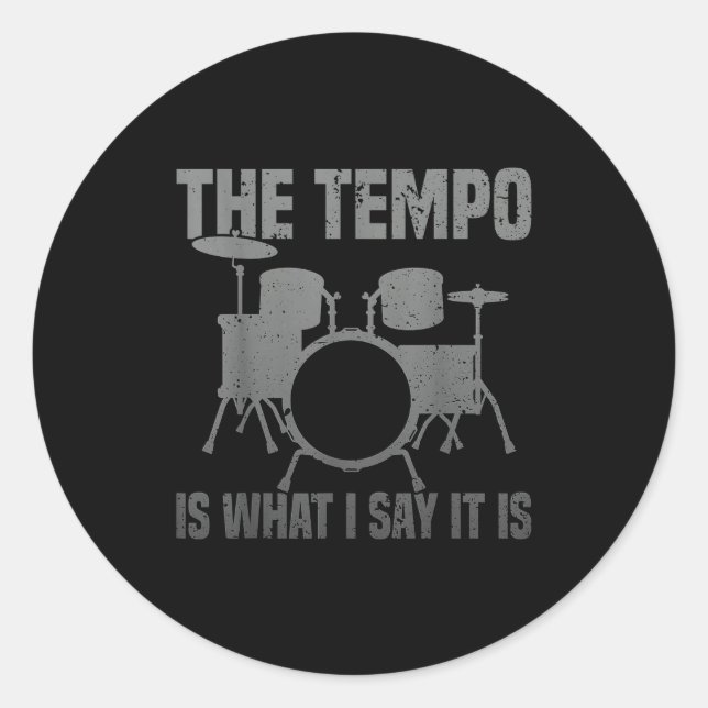 Pegatina Redonda Funny Drumming Art For Men Women Drumline Drum Set (Anverso)