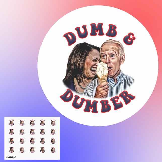 Pegatina Redonda Funny Dumb y Dumber Biden Harris Personalizado (Subido por el creador)
