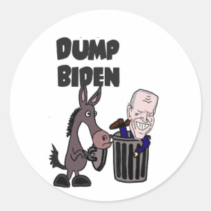 Pegatina Redonda Funny Dump Joe Biden Personalizado