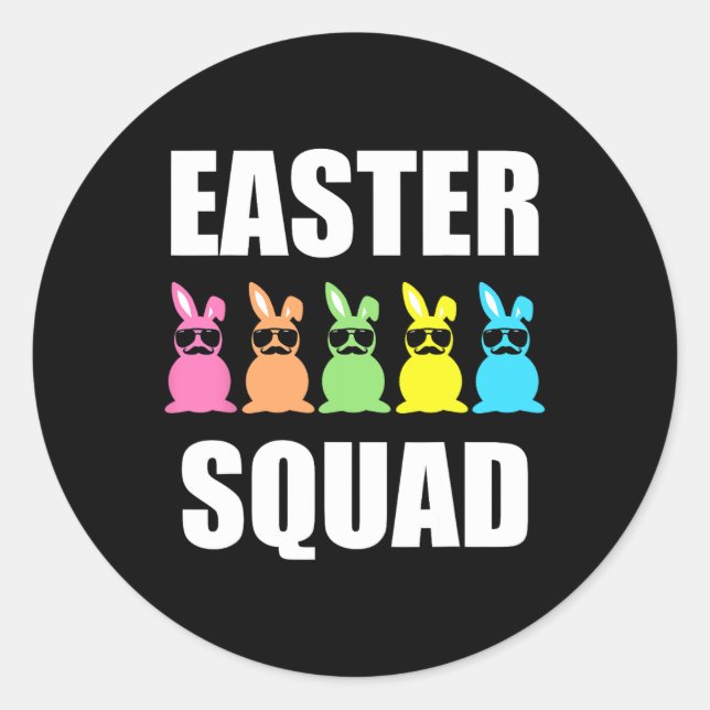 Pegatina Redonda Funny Easter Family Mating Set Design Easter (Anverso)