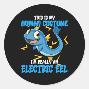 Pegatina Redonda Funny Electric Eel Costume Design Animal Aovers El