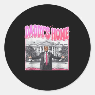 Pegatina Redonda Funny en la Casa Blanca del presidente Trump 47