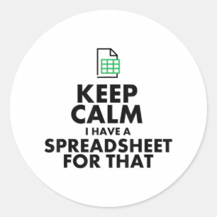 Pegatina Redonda Funny Excel Spreadsheets Lover Gift
