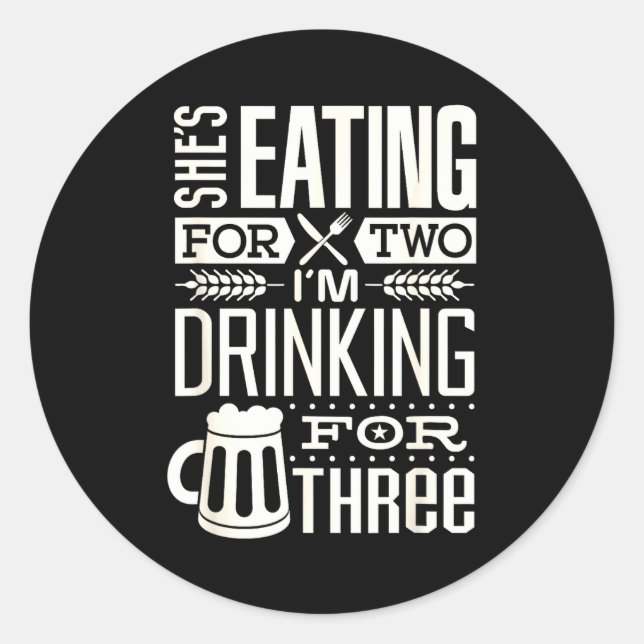 Pegatina Redonda Funny Expecting Dad Shirt For Pregnancy New Dad Fa (Anverso)