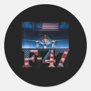 Pegatina Redonda Funny F47 Fighter F-47 Jet Fighter