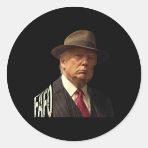 Pegatina Redonda Funny Fafo Trump Photo _1