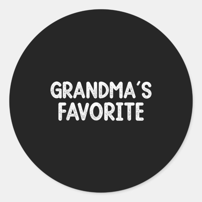 Pegatina Redonda Funny Family Humor Grandparent Granhild Grandma's  (Anverso)