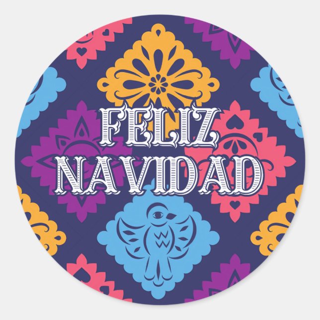 Pegatina Redonda Funny feliz navidad (Anverso)