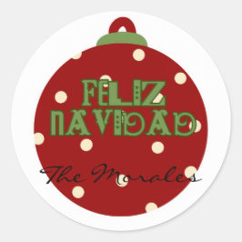 Pegatina Redonda Funny feliz navidad