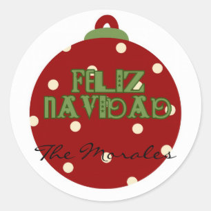 Pegatina Redonda Funny feliz navidad
