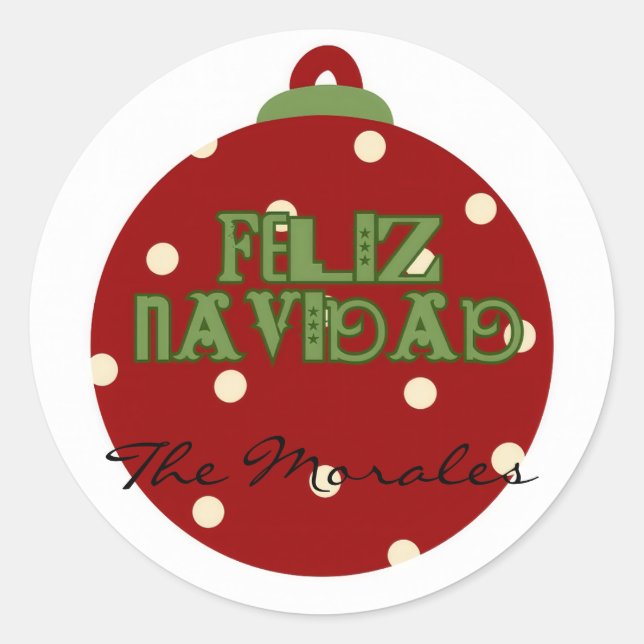 Pegatina Redonda Funny feliz navidad (Anverso)