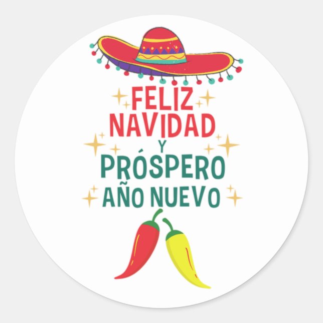Pegatina Redonda Funny feliz navidad (Anverso)