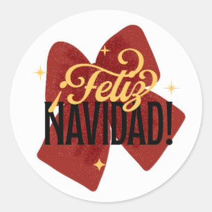 Pegatina Redonda Funny feliz navidad
