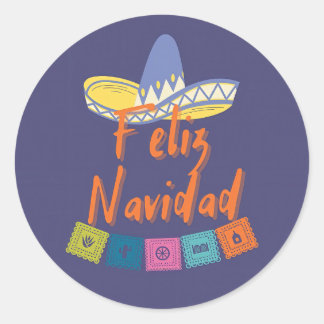 Pegatina Redonda Funny feliz navidad