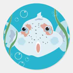 Pegatina Redonda Funny Fish