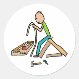 Pegatina Redonda Funny Flat Pack Self-Assembly