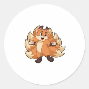 Pegatina Redonda Funny Fox