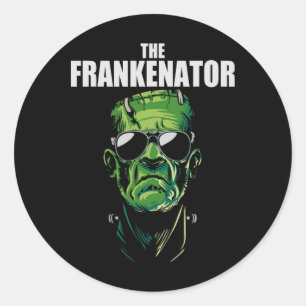 Pegatina Redonda Funny Frankenstein El Frankenator Halloween Horro